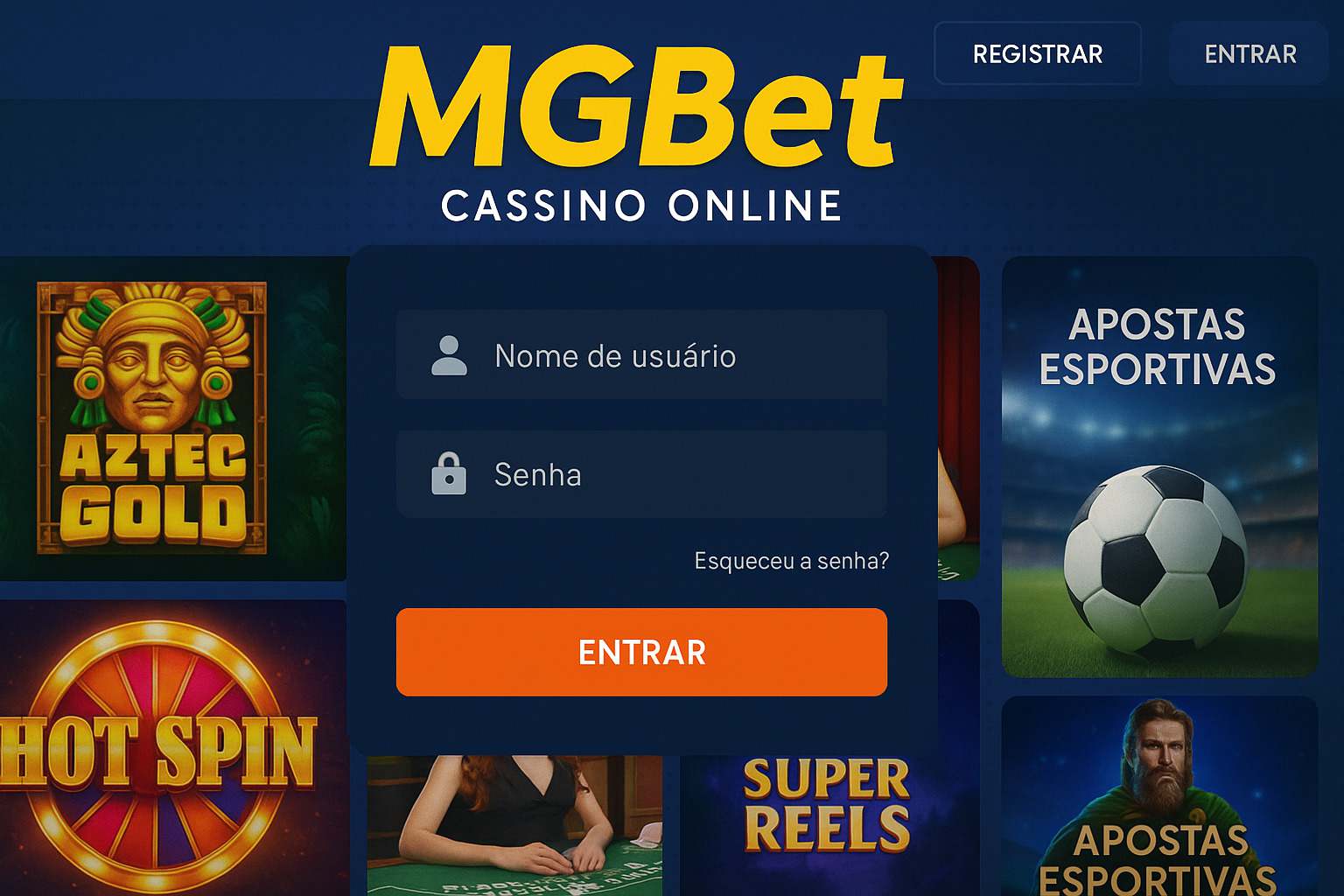 Criar uma nova Conta no plataforma MGBET